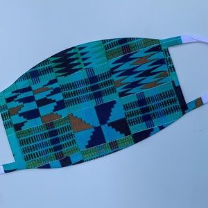 Face Cover - Mask Kente Teal/Aqua